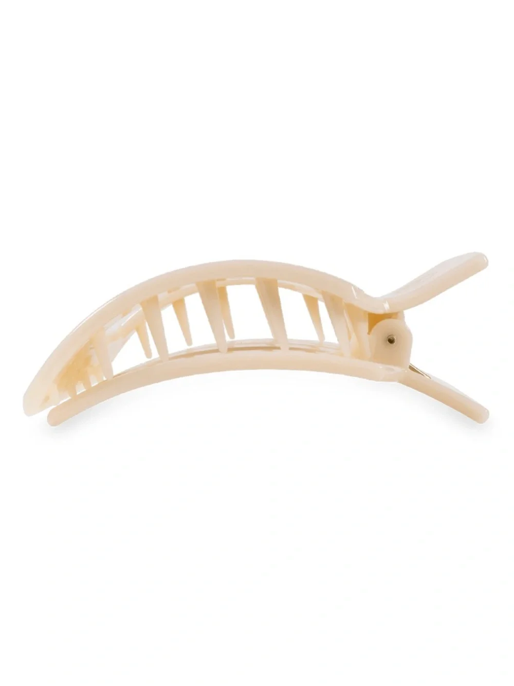 TELETIES • Almond Beige Small Flat Square Hair Clip • New in Packaging